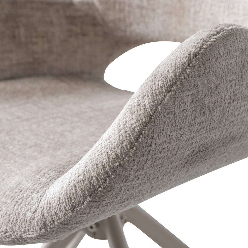 ELIVA DINING CHAIR STRUCTURE VELVET SAND - SET OF 2