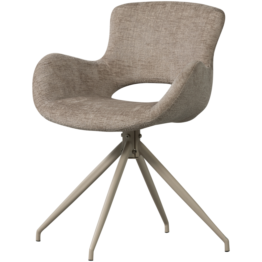 ELIVA DINING CHAIR STRUCTURE VELVET SAND - SET OF 2