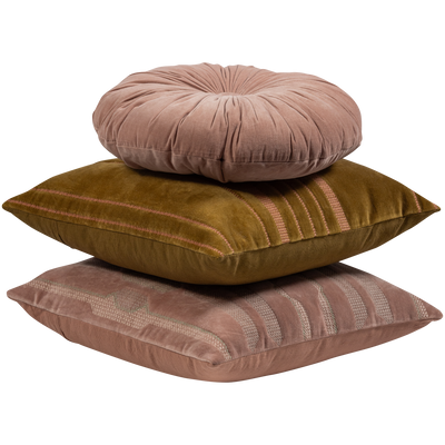 FEIS CUSHIONS VELVET PINK/NATURAL - SET OF 3