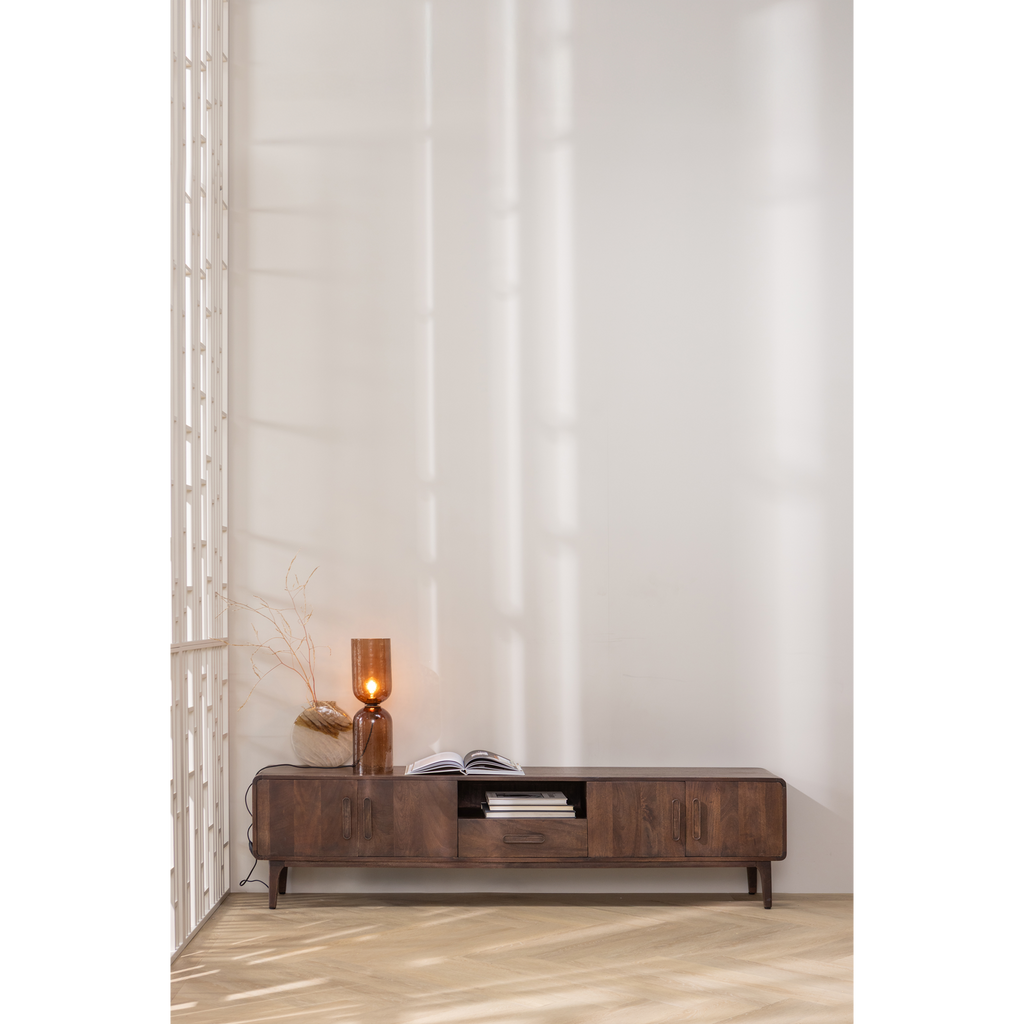 LIYA TV UNIT 200 CM MANGO WOOD DARK BROWN