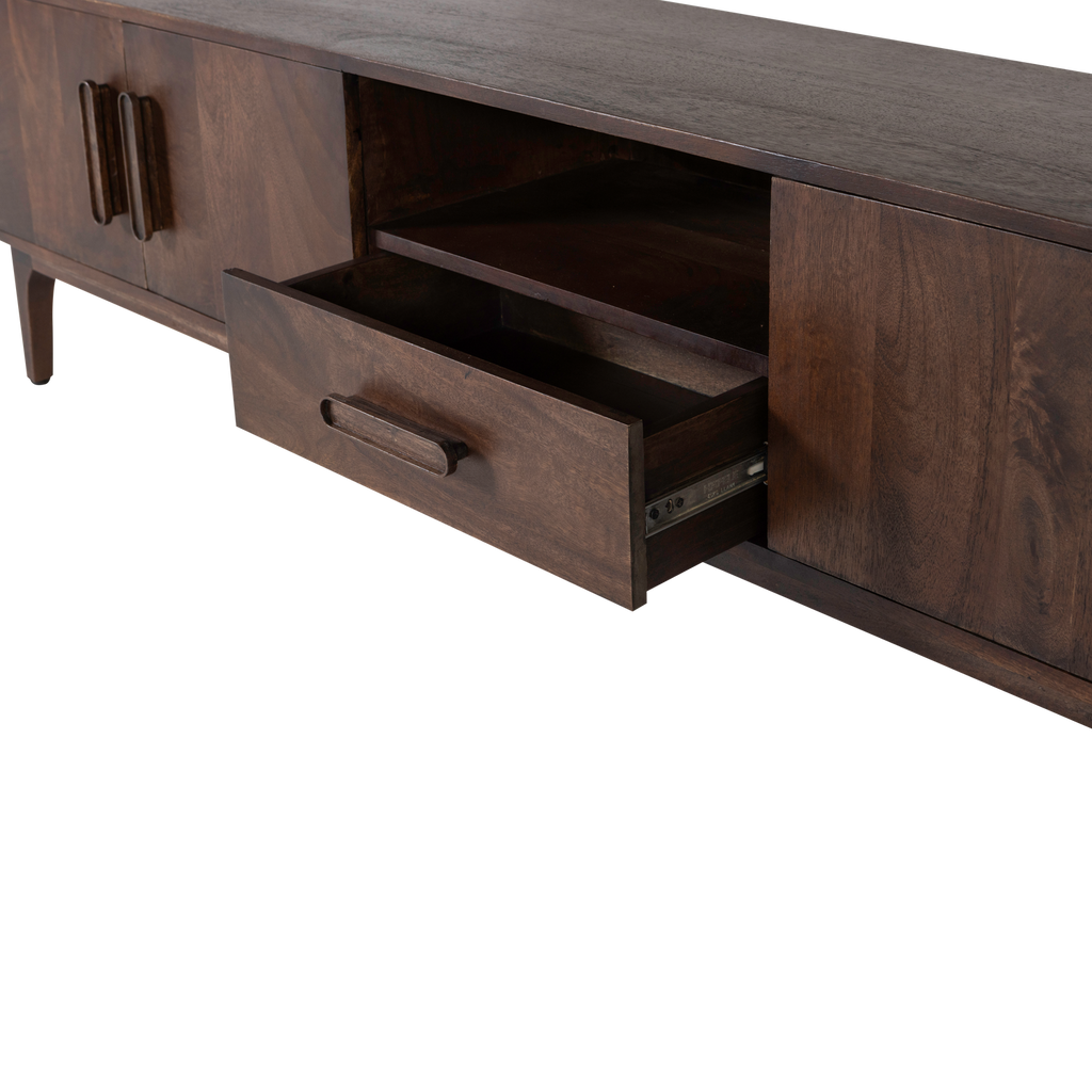 LIYA TV UNIT 200 CM MANGO WOOD DARK BROWN