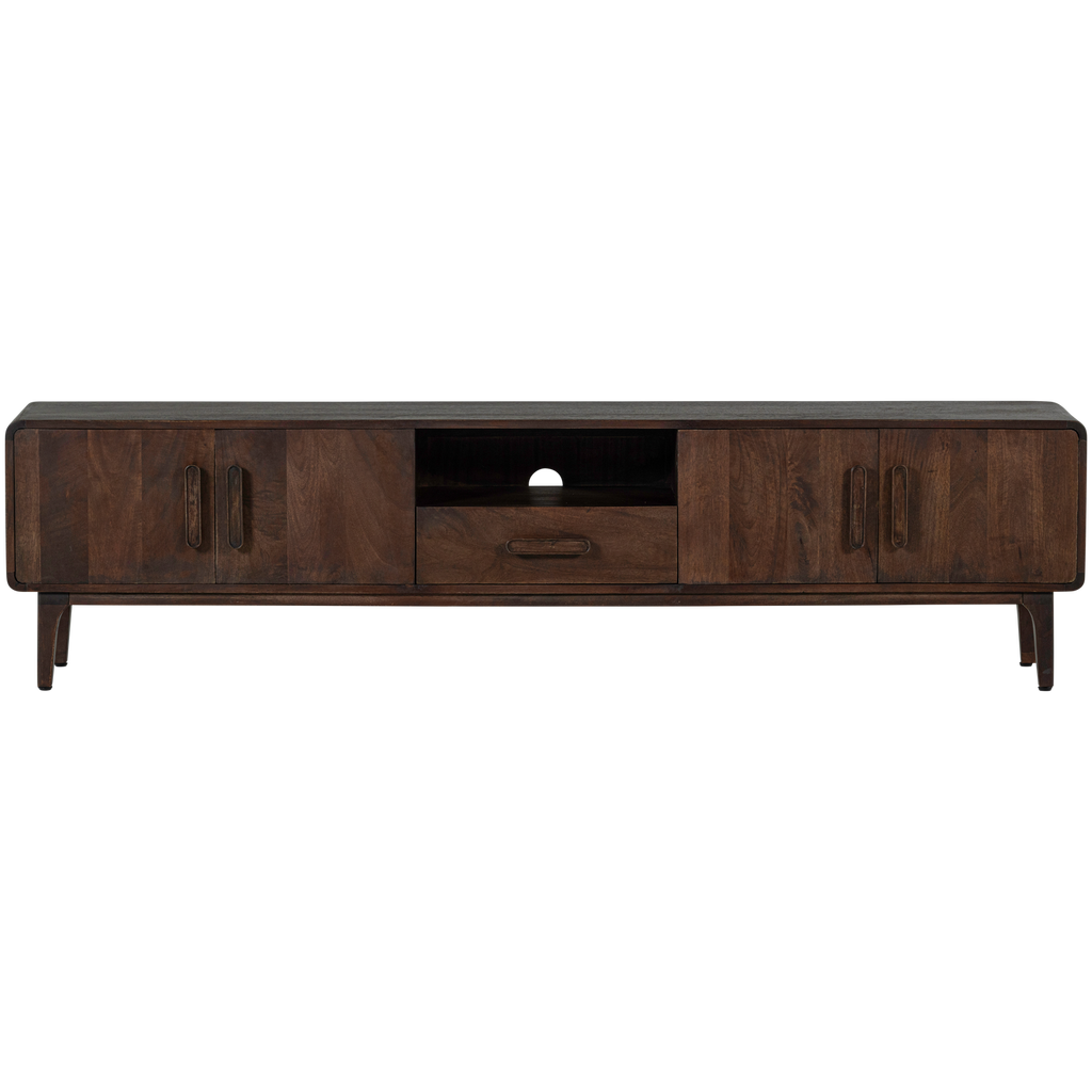 LIYA TV UNIT 200 CM MANGO WOOD DARK BROWN