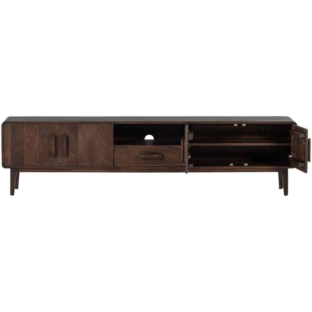 LIYA TV UNIT 200 CM MANGO WOOD DARK BROWN
