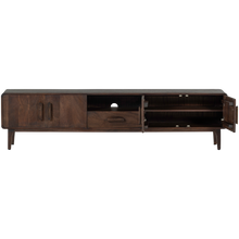 Laden Sie das Bild in den Galerie-Viewer, LIYA TV UNIT 200 CM MANGO WOOD DARK BROWN
