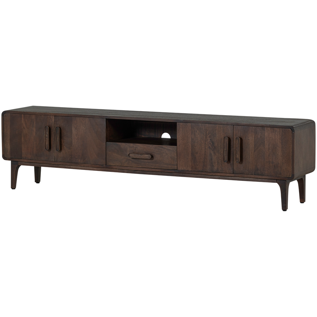 LIYA TV UNIT 200 CM MANGO WOOD DARK BROWN