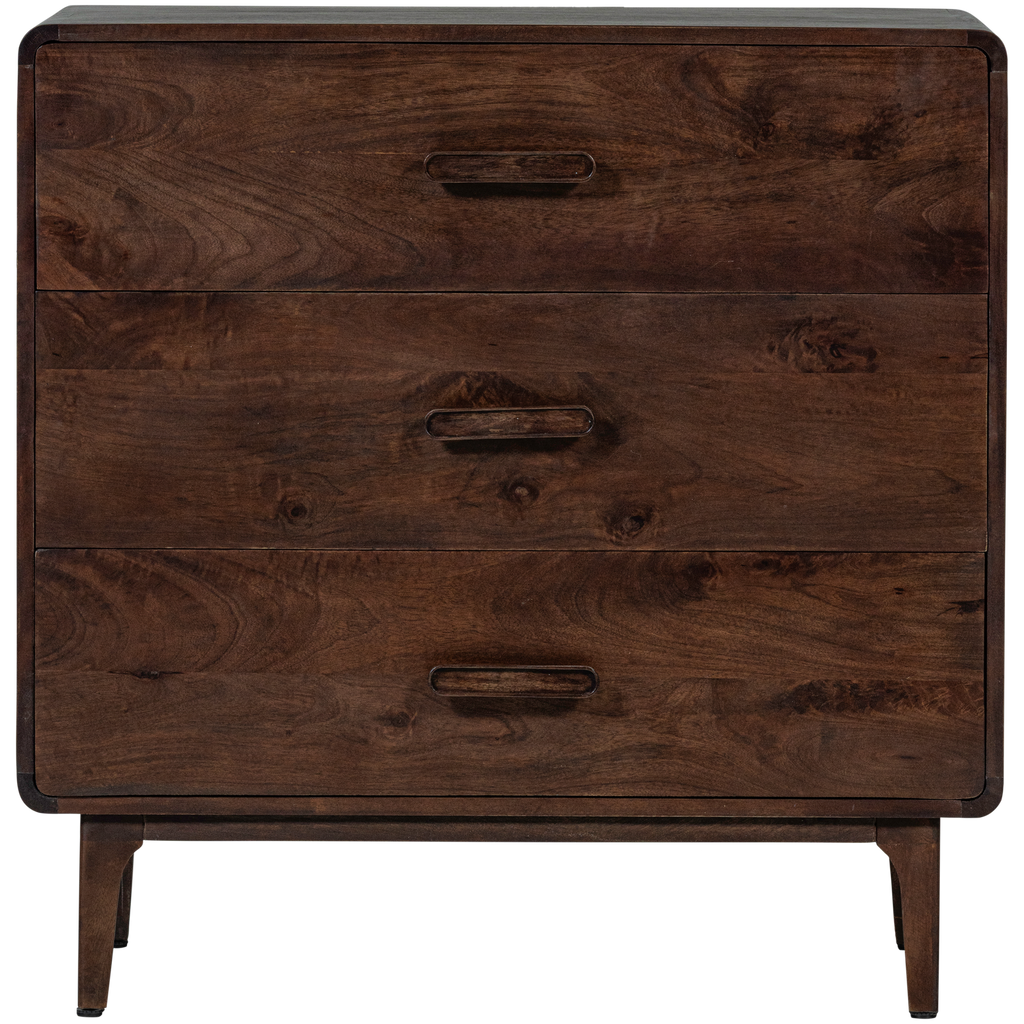 LIYA CABINET WITH DRAWERS MANGO WOOD DARK BROWN