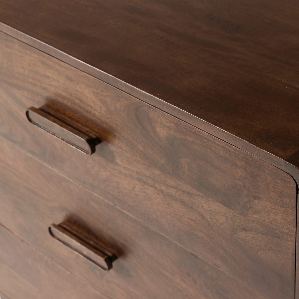 LIYA CABINET WITH DRAWERS MANGO WOOD DARK BROWN