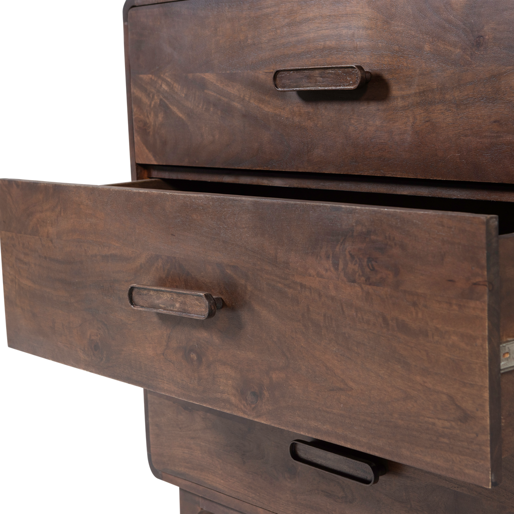 LIYA CABINET WITH DRAWERS MANGO WOOD DARK BROWN