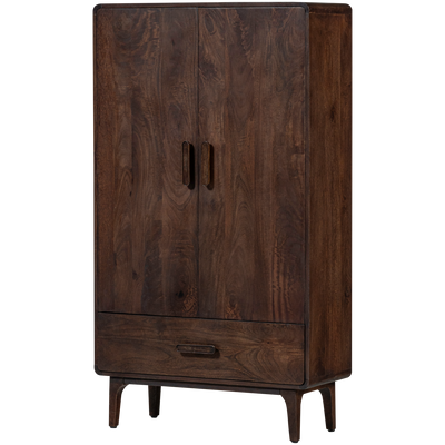 LIYA 2-DOORS CABINET MANGO WOOD DARK BROWN