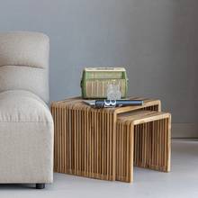 Load image into Gallery viewer, JASMIJN SIDETABLES RECYCLED TEAK NATURAL - SET OF 2