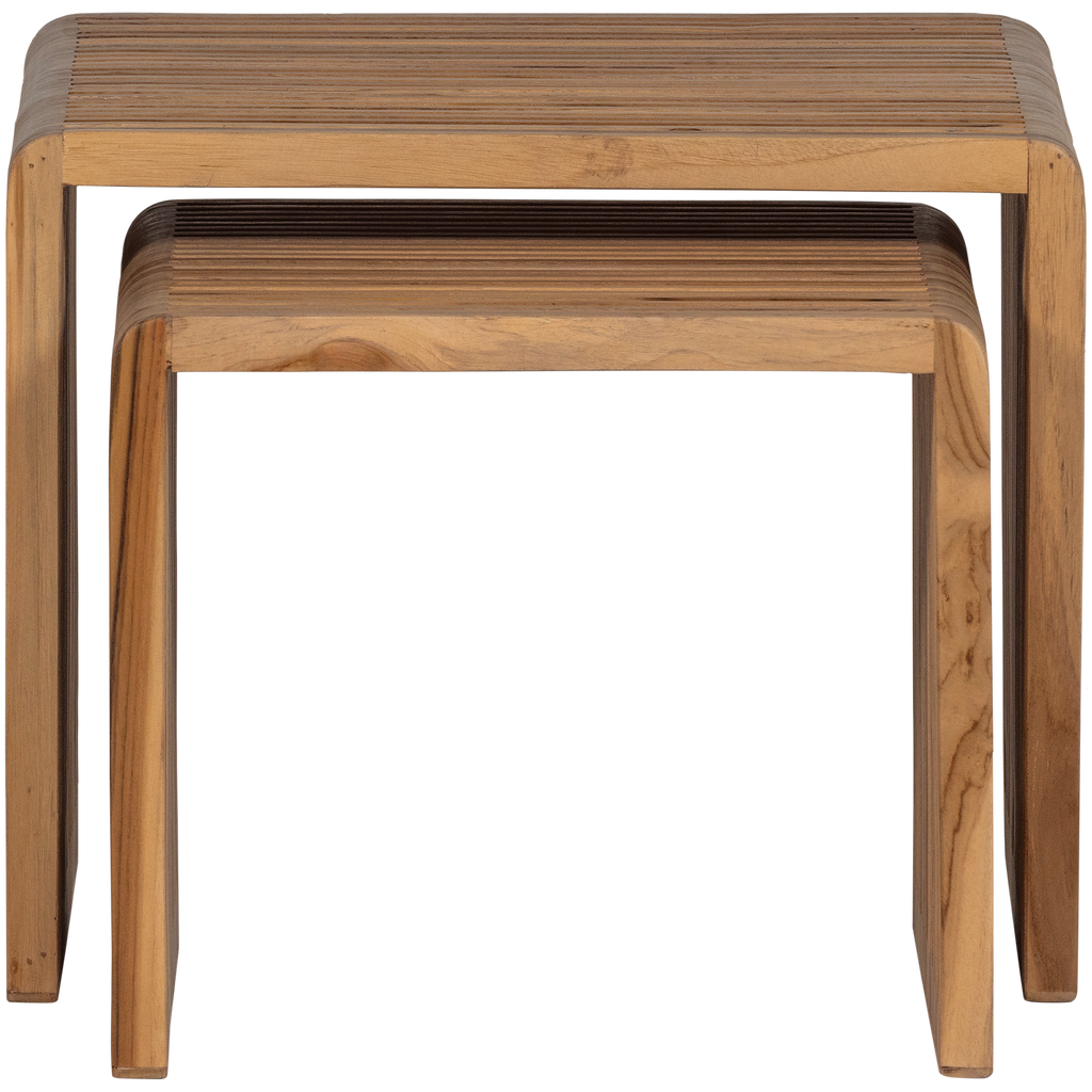 JASMIJN SIDETABLES RECYCLED TEAK NATURAL - SET OF 2