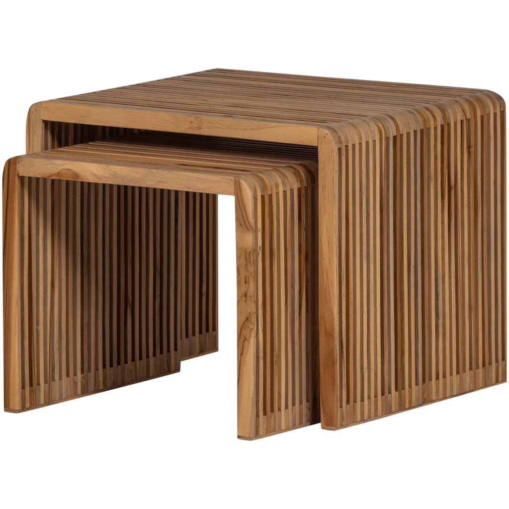 JASMIJN SIDETABLES RECYCLED TEAK NATURAL - SET OF 2