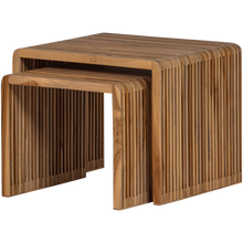 Load image into Gallery viewer, JASMIJN SIDETABLES RECYCLED TEAK NATURAL - SET OF 2