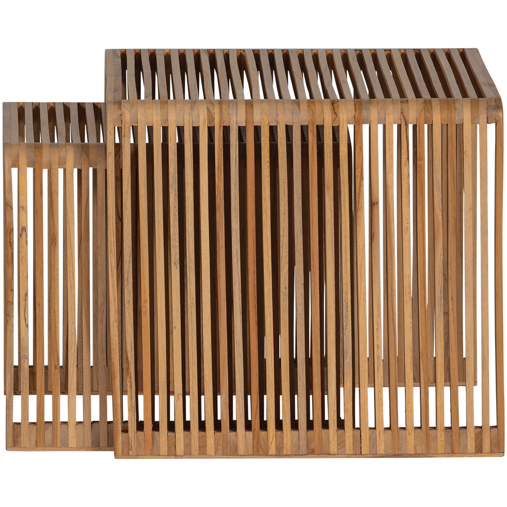 JASMIJN SIDETABLES RECYCLED TEAK NATURAL - SET OF 2