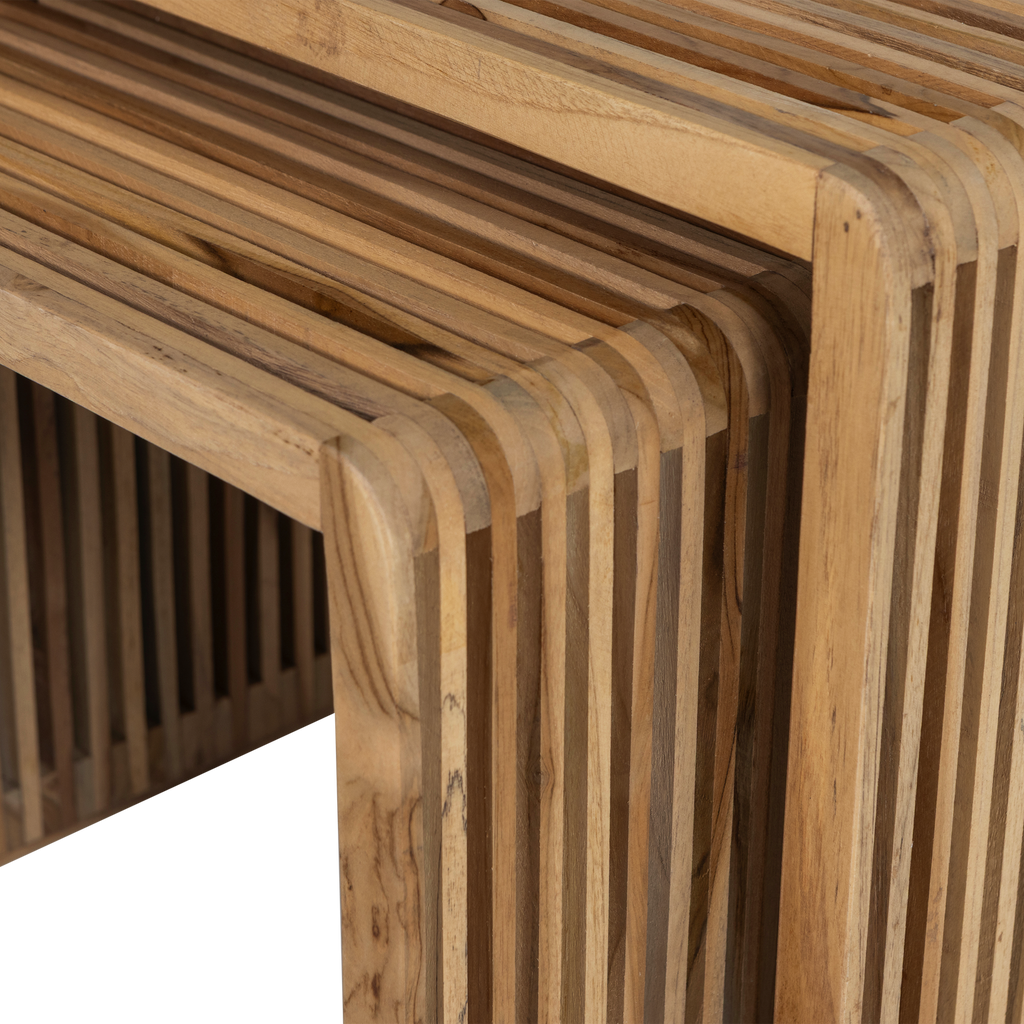 JASMIJN SIDETABLES RECYCLED TEAK NATURAL - SET OF 2