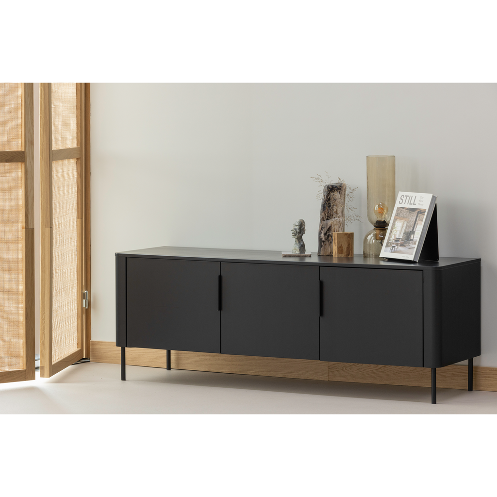 GUNNAR TV UNIT 154CM PINE MATTE BLACK [fsc]