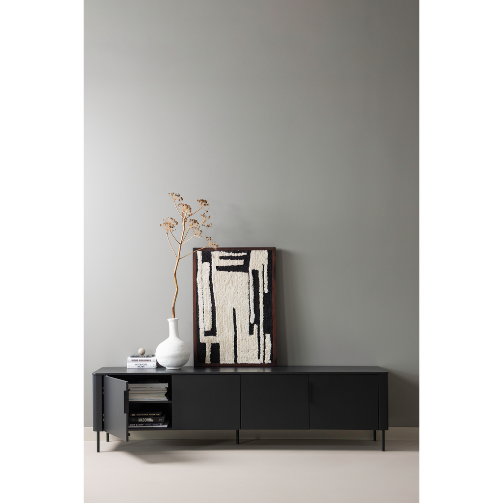 GUNNAR TV UNIT 200 CM MATT BLACK [fsc]