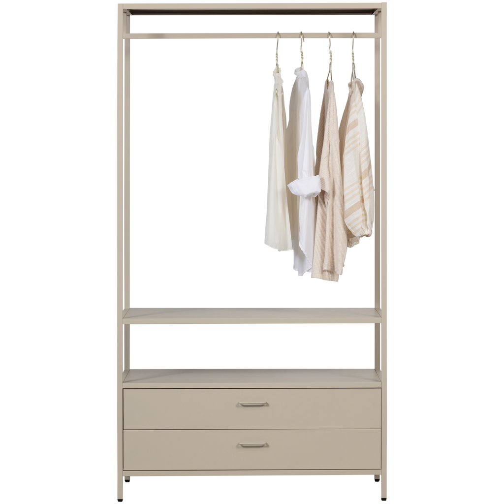 FERRIS OPEN WARDROBE 100 CM METAL SAND