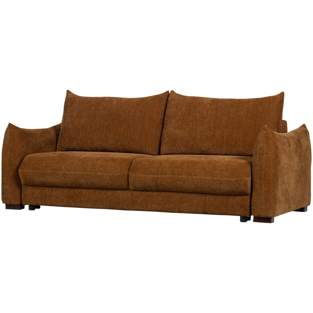 JONNE 3-SEATER SLEEPING SOFA CHENILLE BROWN