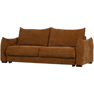 JONNE 3-SEATER SLEEPING SOFA CHENILLE BROWN
