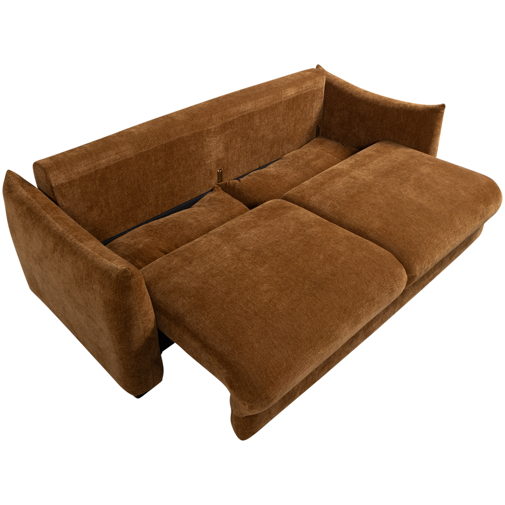 JONNE 3-SEATER SLEEPING SOFA CHENILLE BROWN