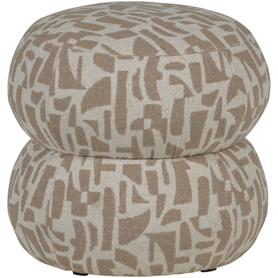 ANIC POUF WITH GRAPHIC PATTERN SAND