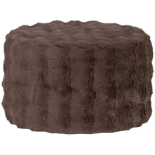 Cargar imagen en el visor de la galería, OLVEN POUF LOW FLUFFY FABRIC BROWN