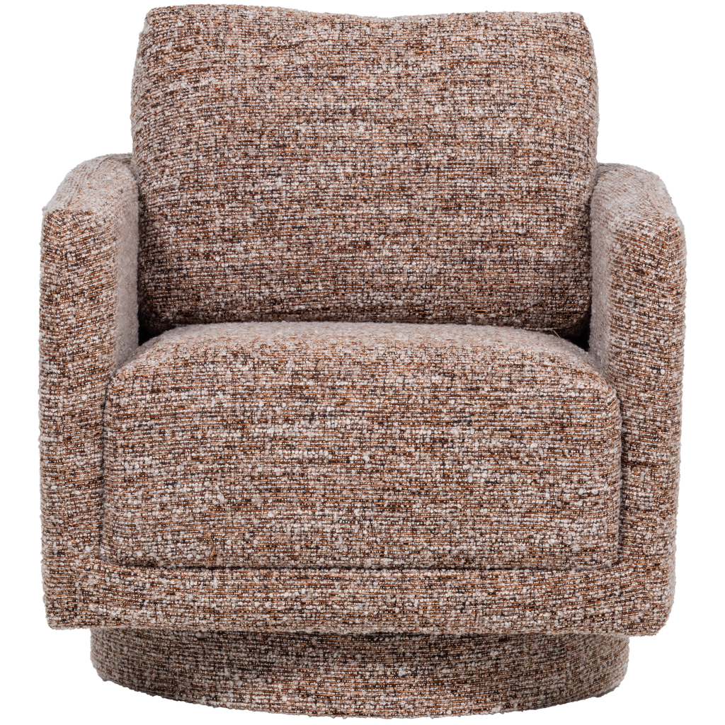 OSKA SWIVEL ARMCHAIR BROWN MELANGE