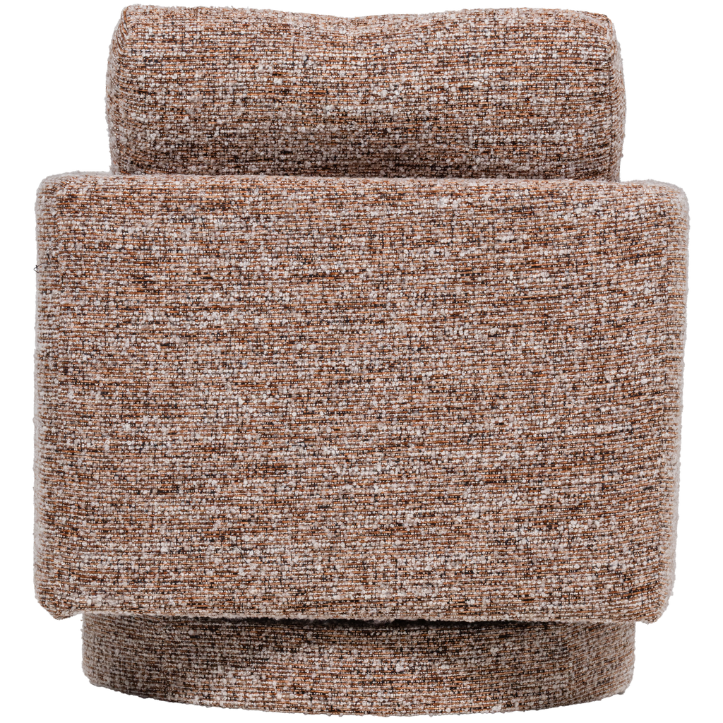 OSKA SWIVEL ARMCHAIR BROWN MELANGE