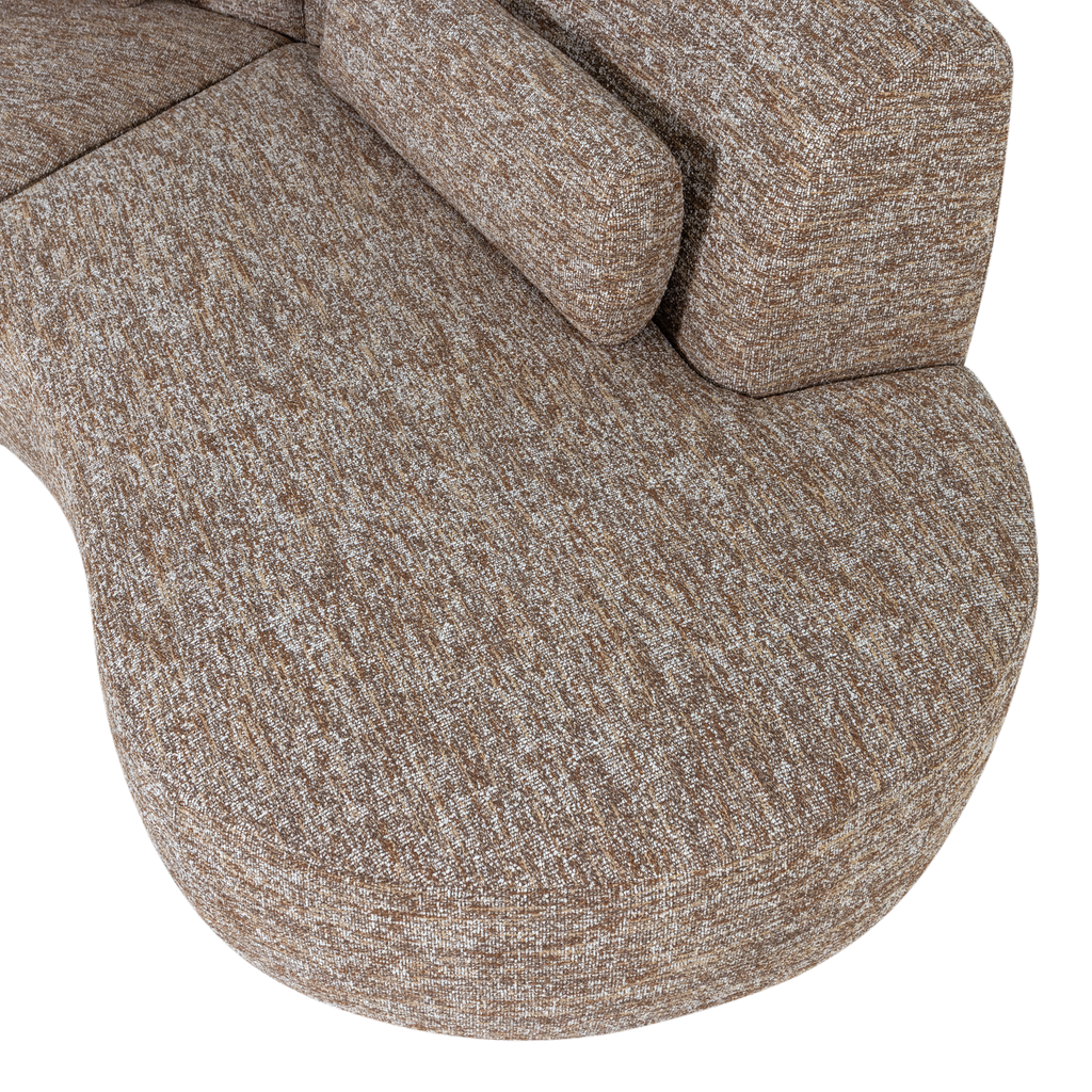 BATAVIER HALF ROUND SOFA 4-SEATER LIGHT BROWN MELANGE
