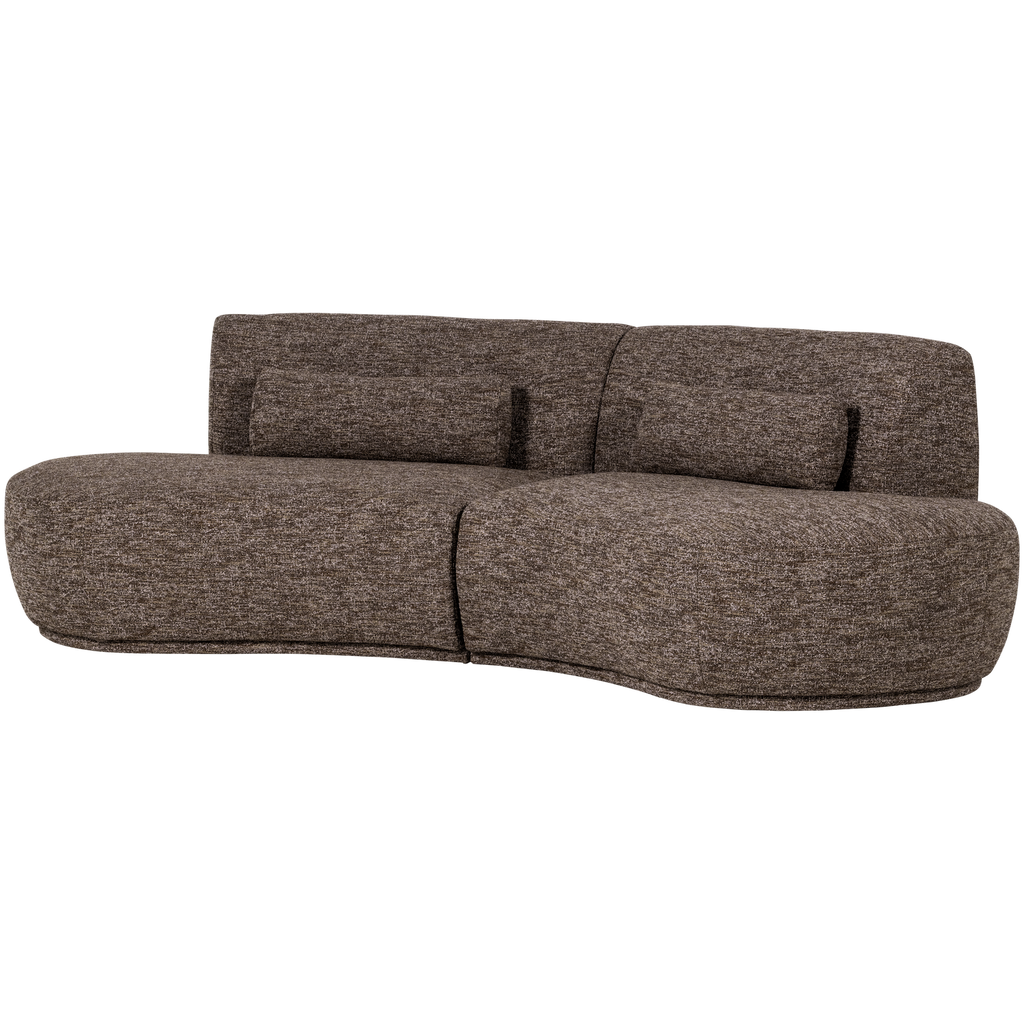 BATAVIER HALF ROUND SOFA 4-SEATER BROWN MELANGE