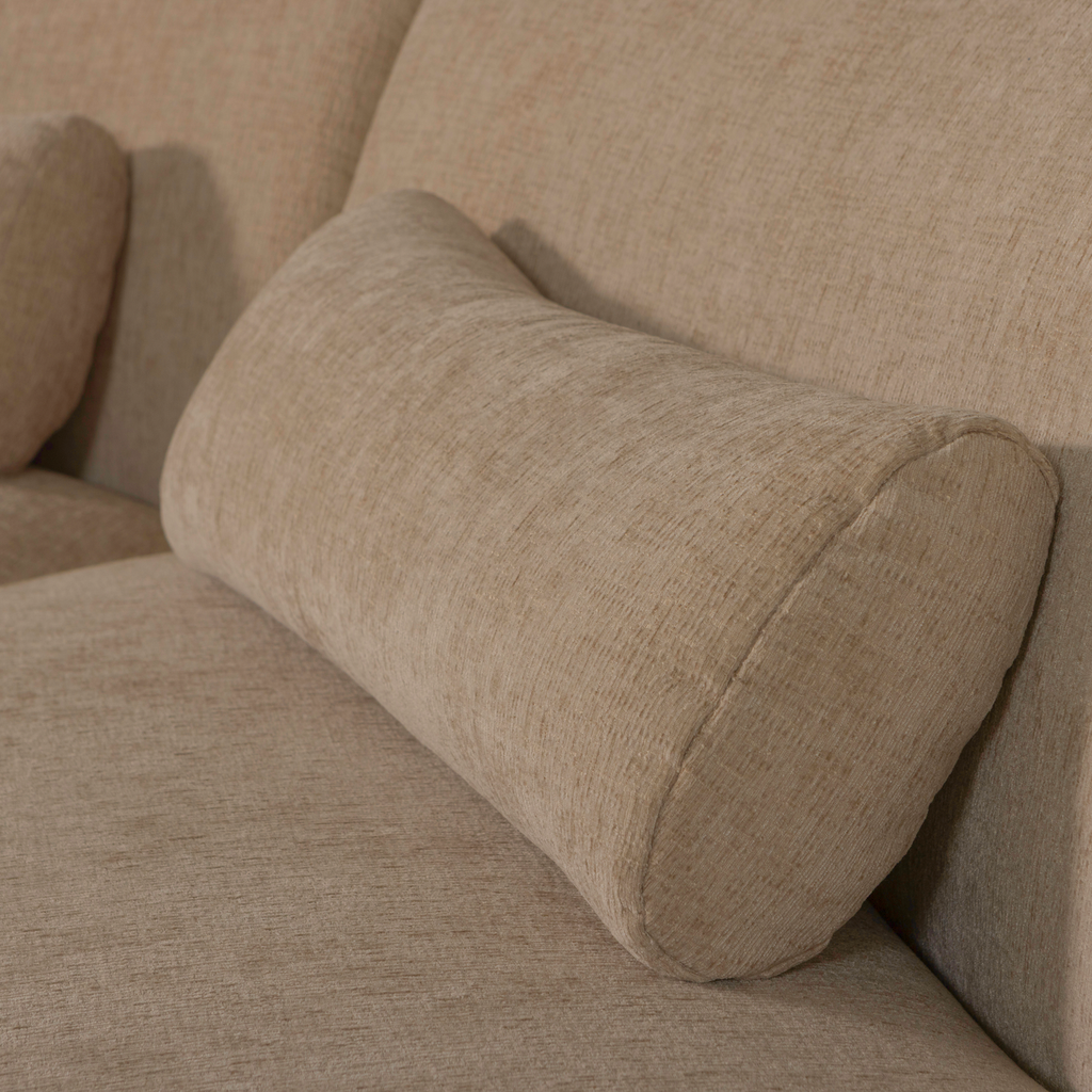 BATAVIER HALF ROUND SOFA 4-SEATER VELVET LIGHT BROWN MELANGE