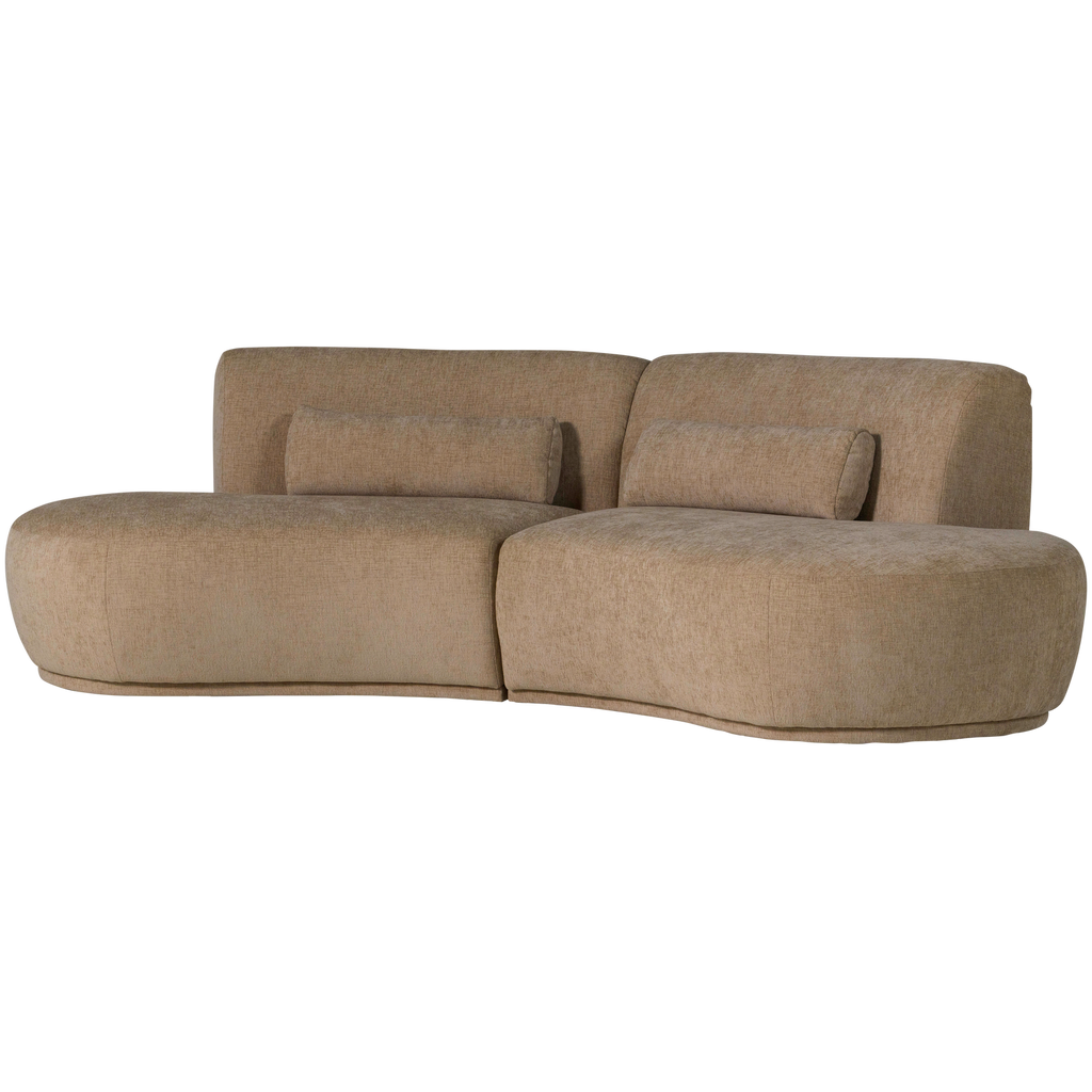 BATAVIER HALF ROUND SOFA 4-SEATER VELVET LIGHT BROWN MELANGE