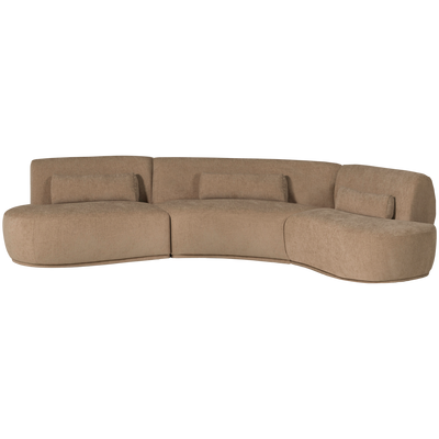 BATAVIER HALF ROUND SOFA 6-SEATER VELVET LIGHT BROWN MELANGE