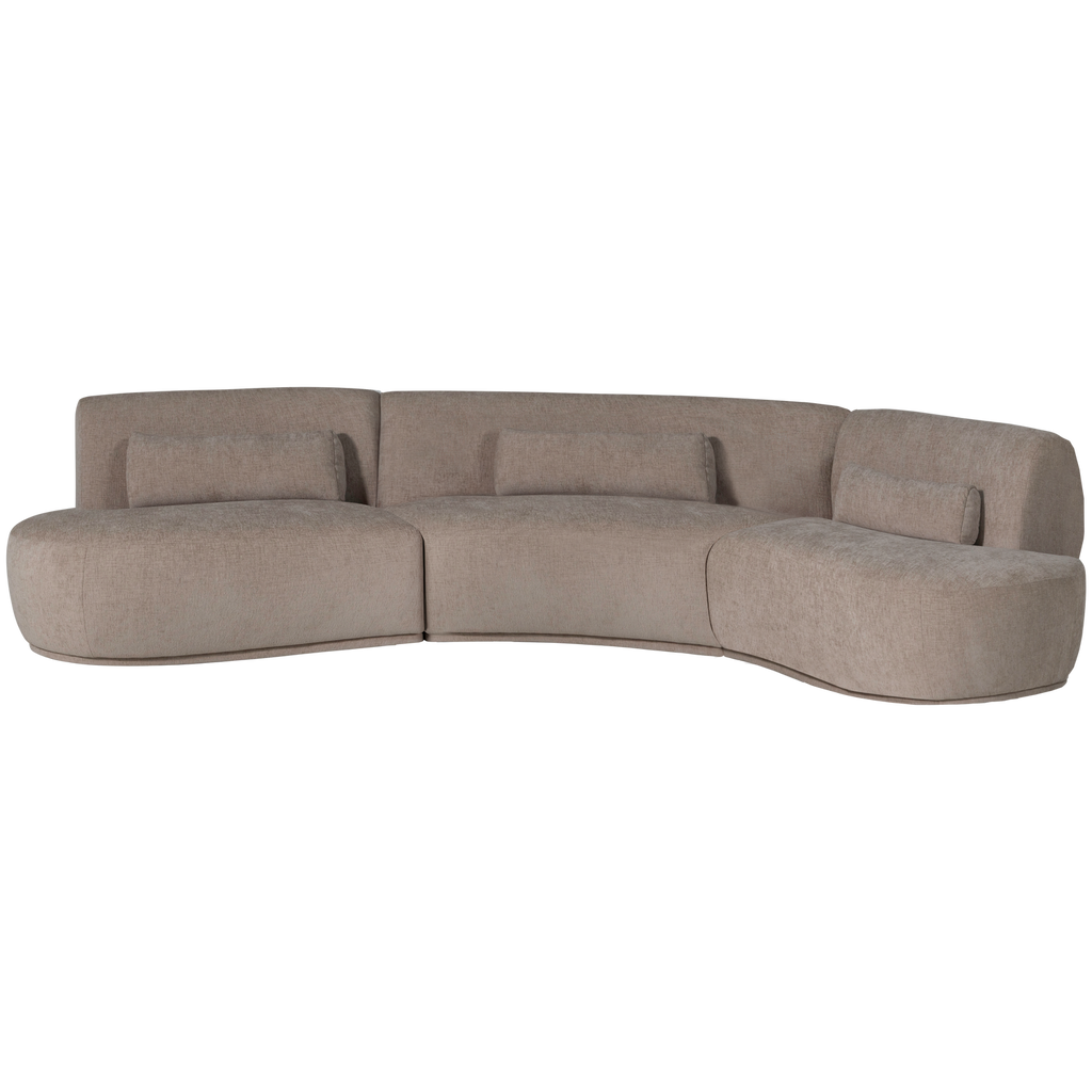 BATAVIER HALF ROUND SOFA 6-SEATER VELVET SAND MELANGE