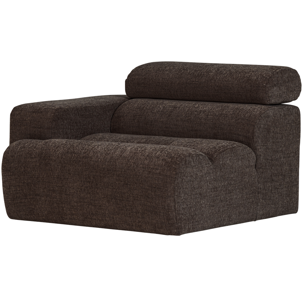 NOVI 1-SEATER ELEMENT ARM LEFT DARK BROWN MELANGE