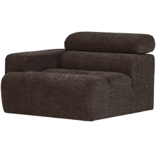 Laden Sie das Bild in den Galerie-Viewer, NOVI 1-SEATER ELEMENT ARM LEFT DARK BROWN MELANGE