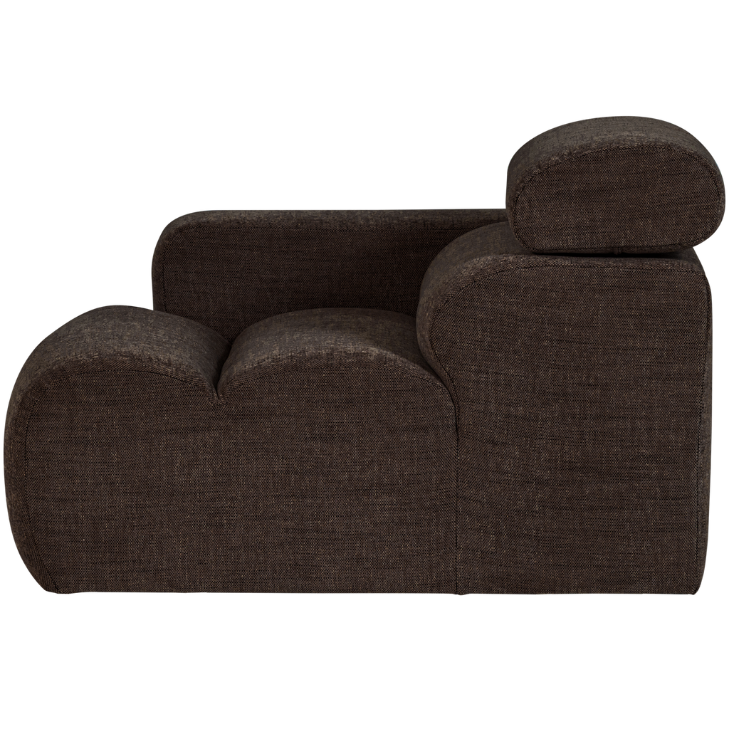 NOVI 1-SEATER ELEMENT ARM LEFT DARK BROWN MELANGE