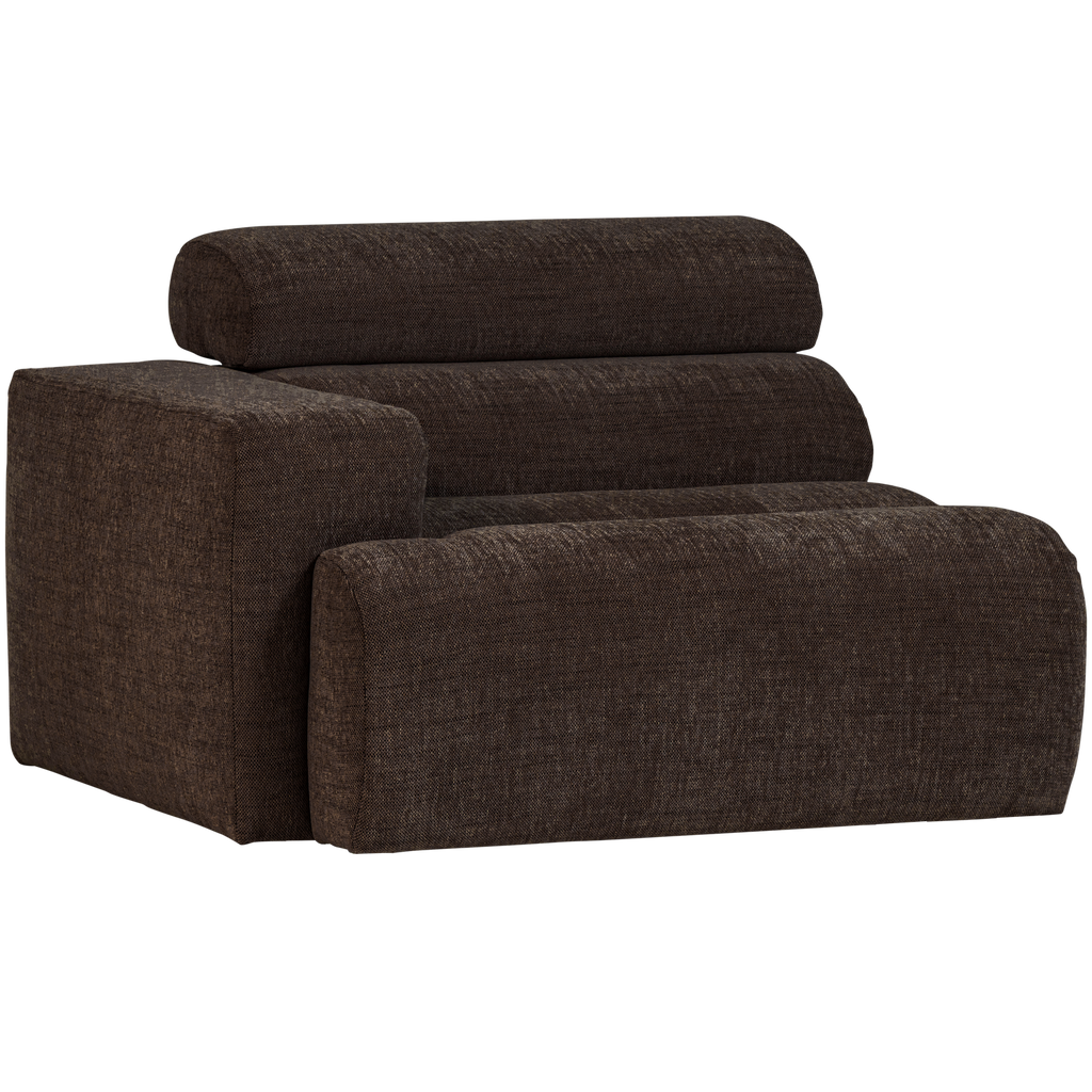 NOVI 1-SEATER ELEMENT ARM LEFT DARK BROWN MELANGE