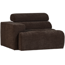 Laden Sie das Bild in den Galerie-Viewer, NOVI 1-SEATER ELEMENT ARM LEFT DARK BROWN MELANGE