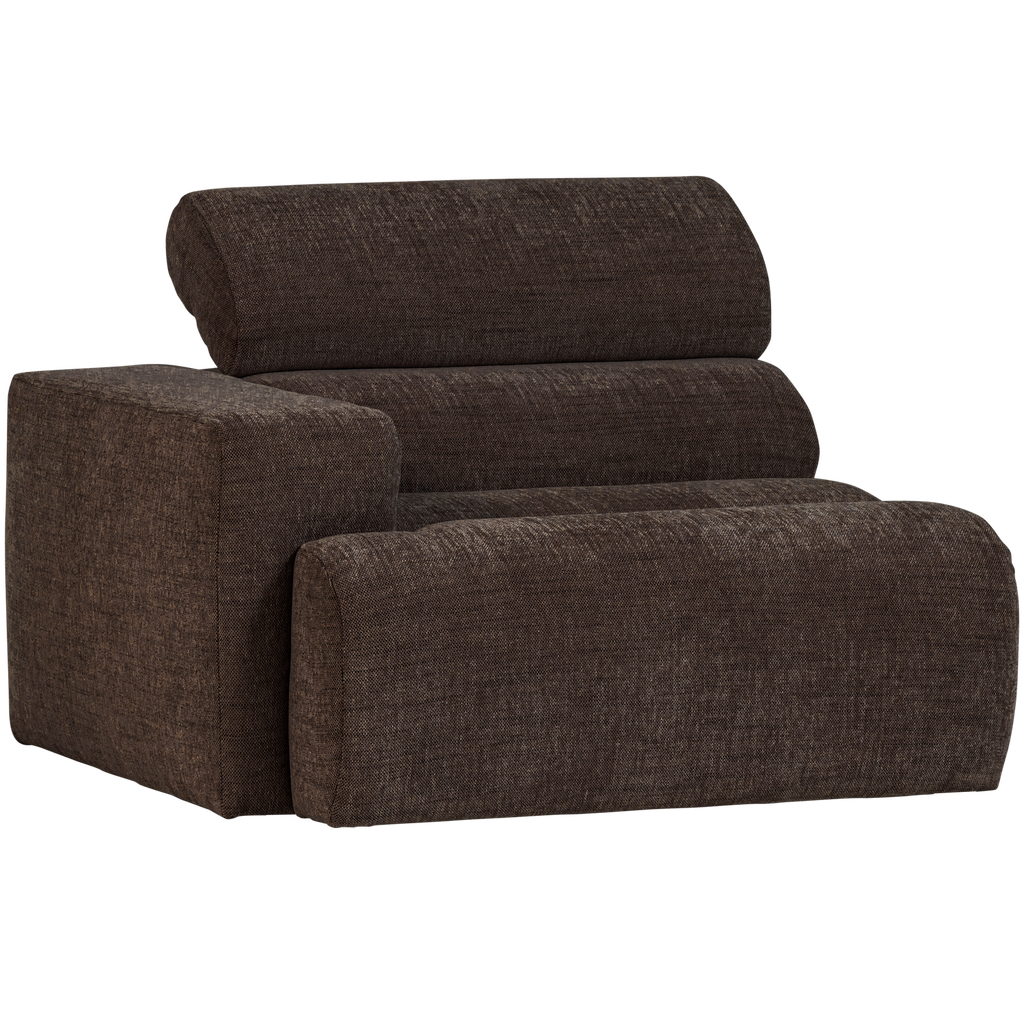 NOVI 1-SEATER ELEMENT ARM LEFT DARK BROWN MELANGE