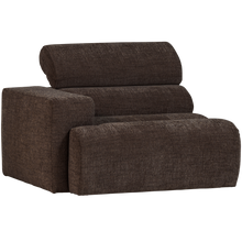 Laden Sie das Bild in den Galerie-Viewer, NOVI 1-SEATER ELEMENT ARM LEFT DARK BROWN MELANGE