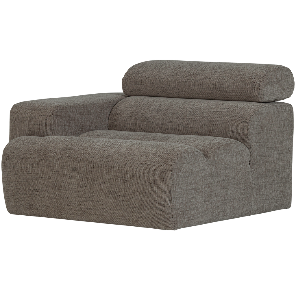 NOVI 1-SEATER ELEMENT ARM LEFT GREY MELANGE