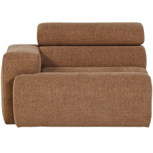 Laden Sie das Bild in den Galerie-Viewer, NOVI 1-SEATER ELEMENT ARM LEFT BOUCLE CARAMEL BROWN