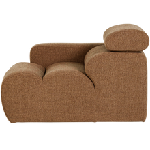 Laden Sie das Bild in den Galerie-Viewer, NOVI 1-SEATER ELEMENT ARM LEFT BOUCLE CARAMEL BROWN