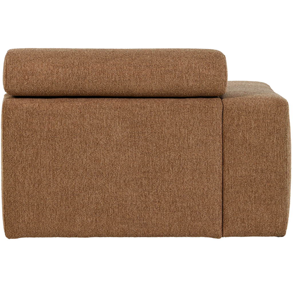 NOVI 1-SEATER ELEMENT ARM LEFT BOUCLE CARAMEL BROWN