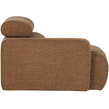 Laden Sie das Bild in den Galerie-Viewer, NOVI 1-SEATER ELEMENT ARM LEFT BOUCLE CARAMEL BROWN