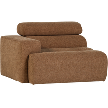 Laden Sie das Bild in den Galerie-Viewer, NOVI 1-SEATER ELEMENT ARM LEFT BOUCLE CARAMEL BROWN
