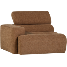 Laden Sie das Bild in den Galerie-Viewer, NOVI 1-SEATER ELEMENT ARM LEFT BOUCLE CARAMEL BROWN