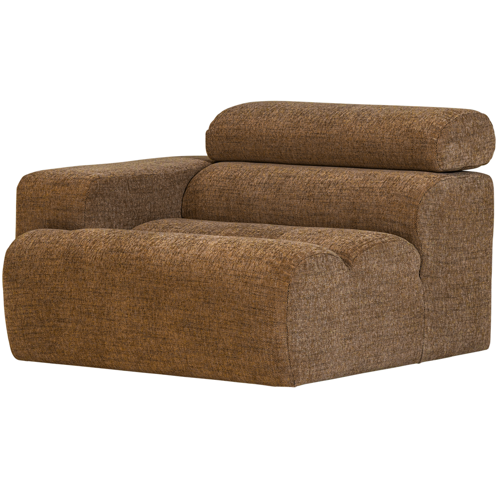 NOVI 1-SEATER ELEMENT ARM LEFT CARAMEL BROWN MELANGE